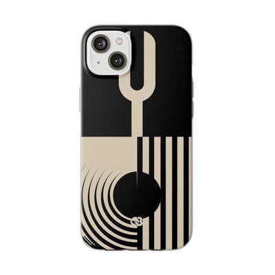 Black Lite Phone Case for iPhone - Ivory Signal Grid