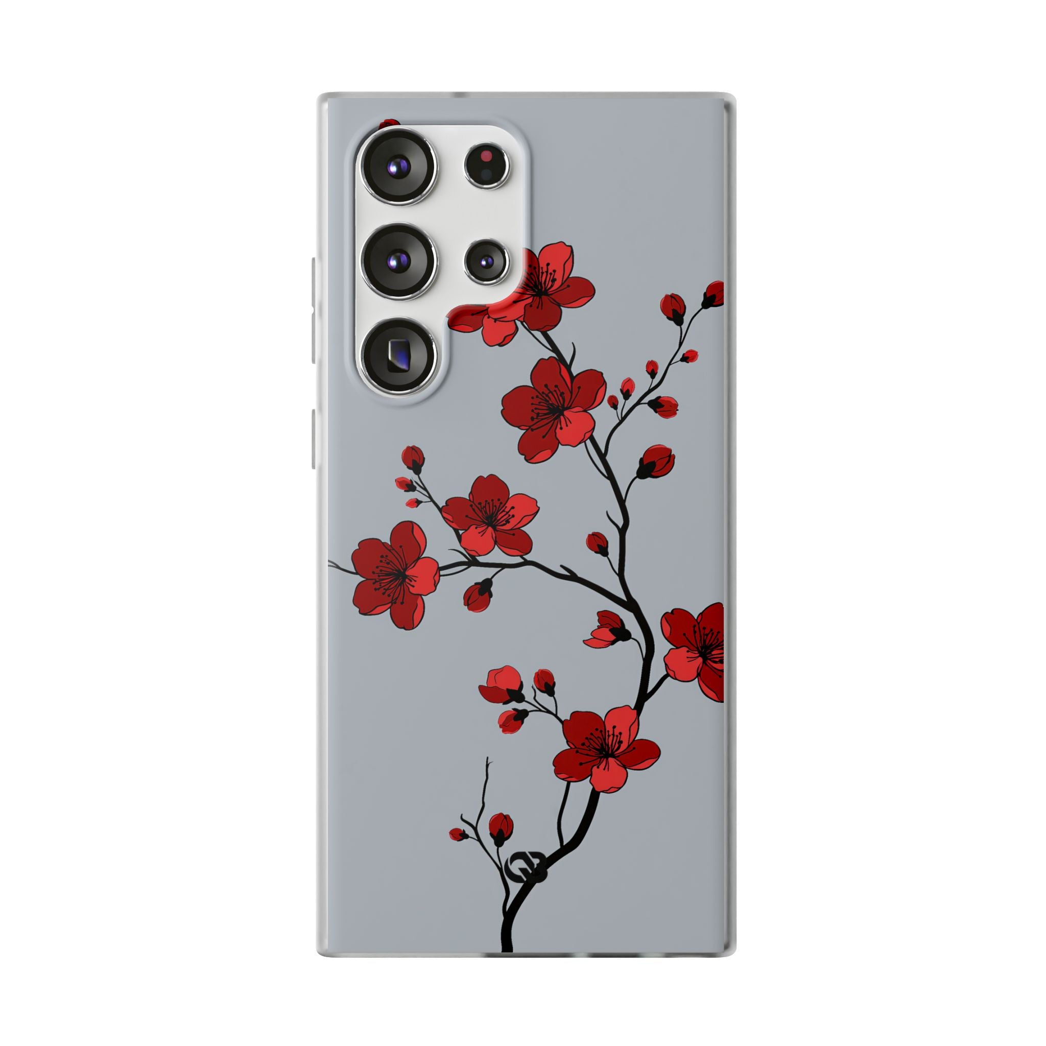 Grey Lite Phone Case for Samsung - Crimson Blossom Onyx