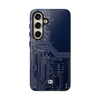 Blue Tough Phone Case for Samsung - Cobalt Data Stream