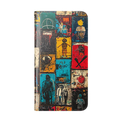 Portrait Grid Crimson - Samsung S23+ Case - Wallet