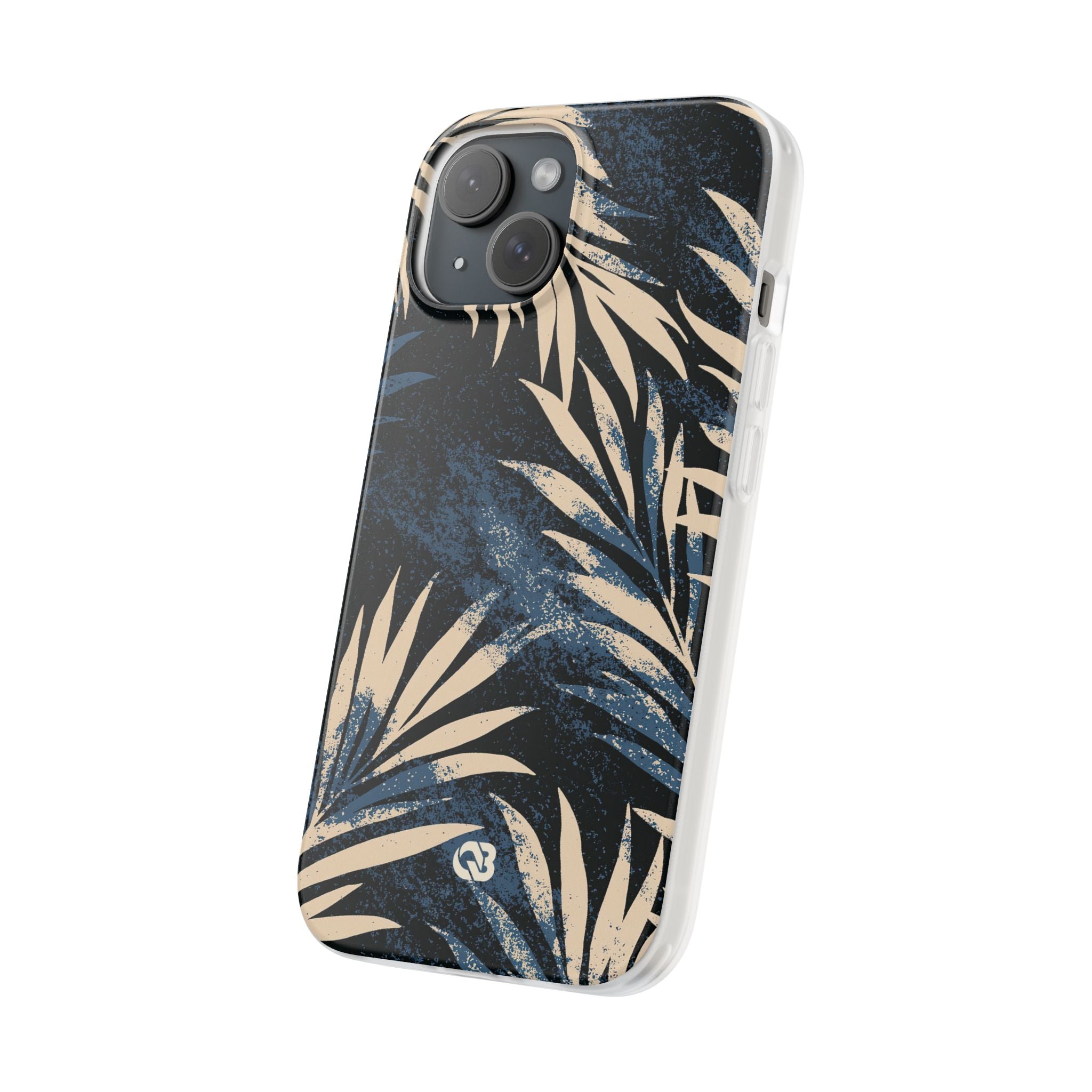 Blue Lite Phone Case for iPhone - Midnight Indigo Palm