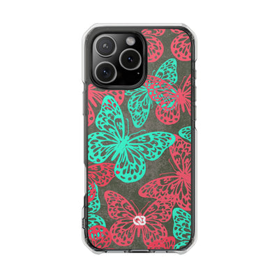 Electric Papillon · Clear Impact Magnetic Phone Case for iPhone · Pink
