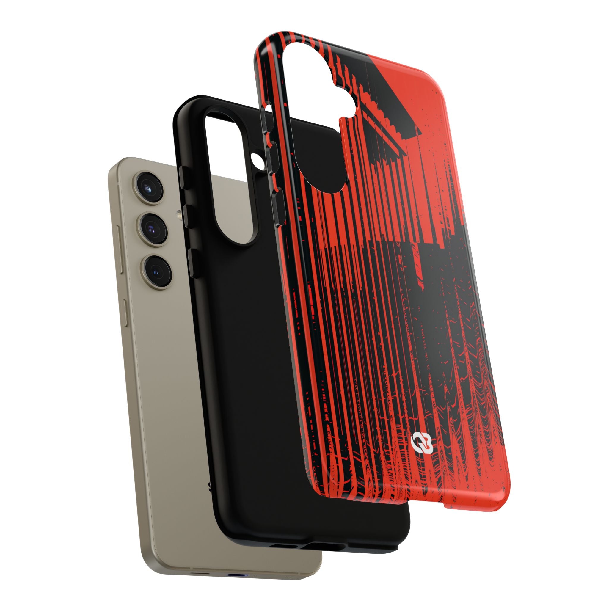 Red Tough Phone Case for Samsung - Crimson Brutalist Distortion