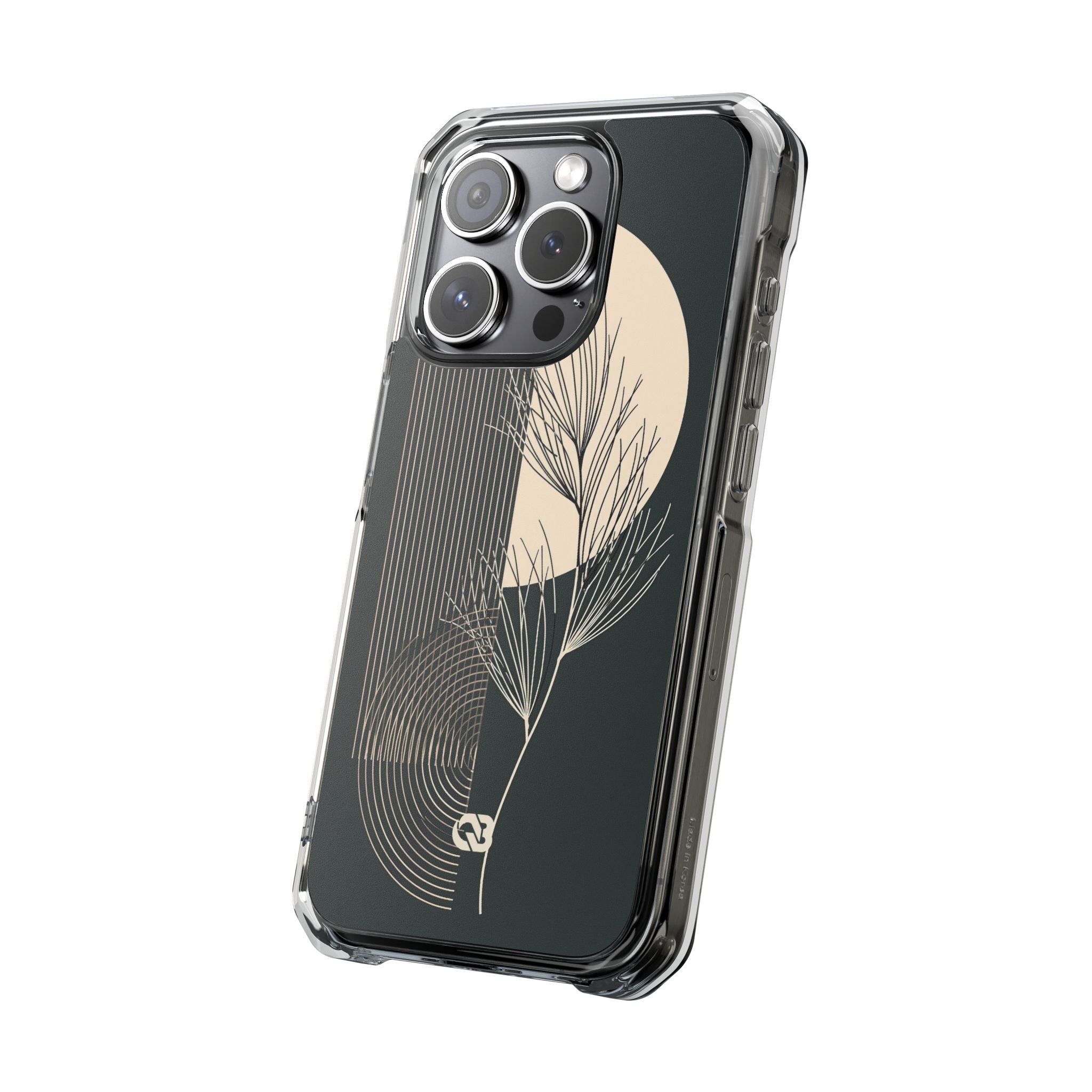 Black Impact MagSafe Phone Case for iPhone - Obsidian Sand Willow