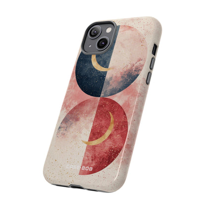 Golden Crescent Circles iPhone 14 Plus Skal - Tough