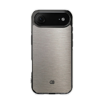 Brushed Silver Alloy · Clear Impact Magnetic Phone Case for iPhone ·  Silver