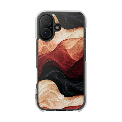 Ember Wave Dispersion · Clear Impact Magnetic Phone Case for iPhone · Red