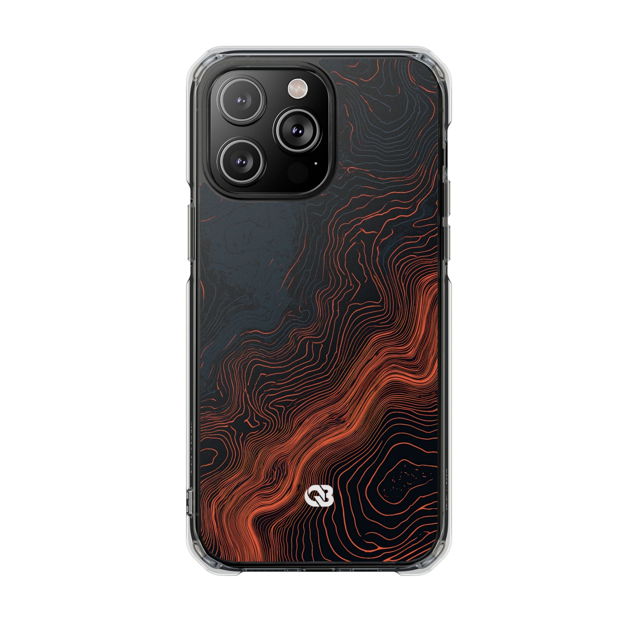 Black Impact MagSafe Phone Case for iPhone - Volcanic Basalt Map