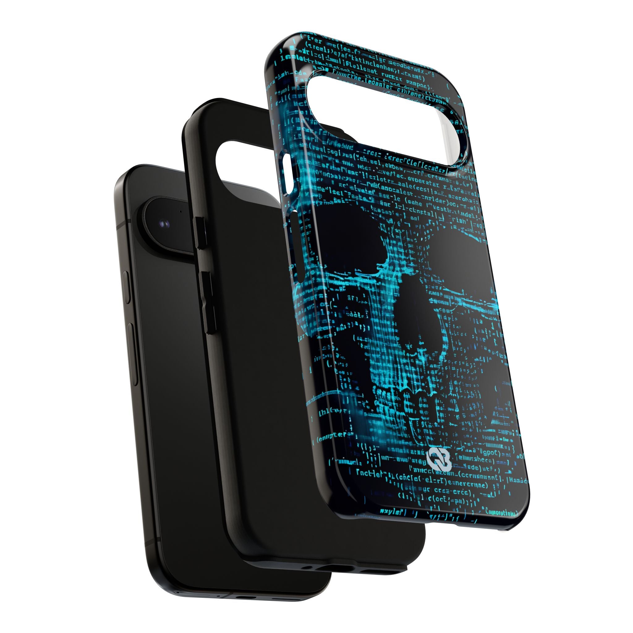 Cyan Glitch Skull · Tough Phone Case for Google Pixel