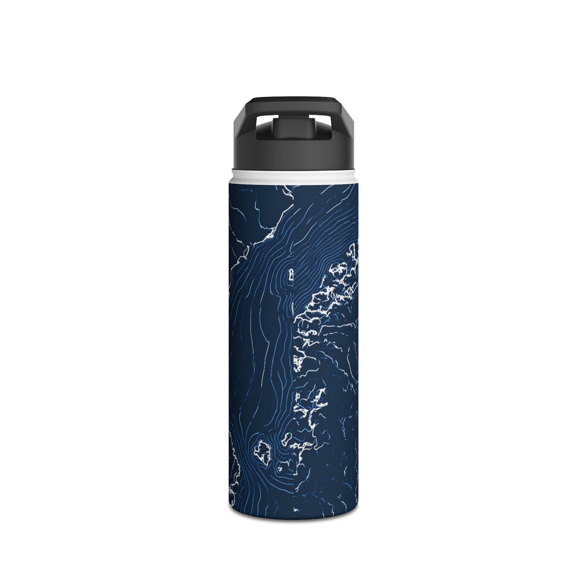 Nordic Contour Chart · Insulated Water Bottle · Blue