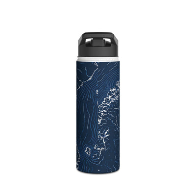 Nordic Contour Chart · Insulated Water Bottle · Blue