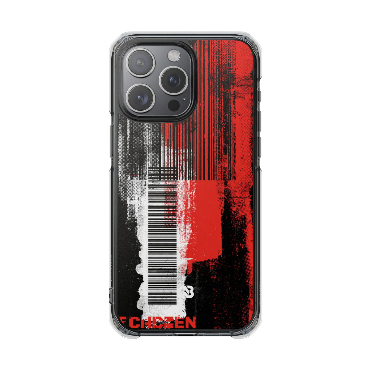 Distorted Barcode · Clear Impact Magnetic Phone Case for iPhone · Black