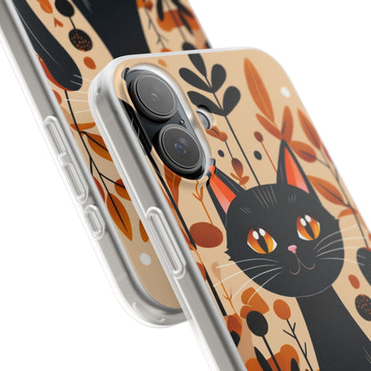 Black Cat Glow iPhone 16 Plus Case - Soft