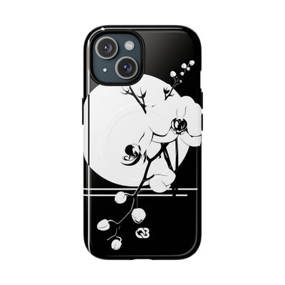 Black Tough 2.0 Magsafe Phone Case for iPhone - Lunar Orchid Grid