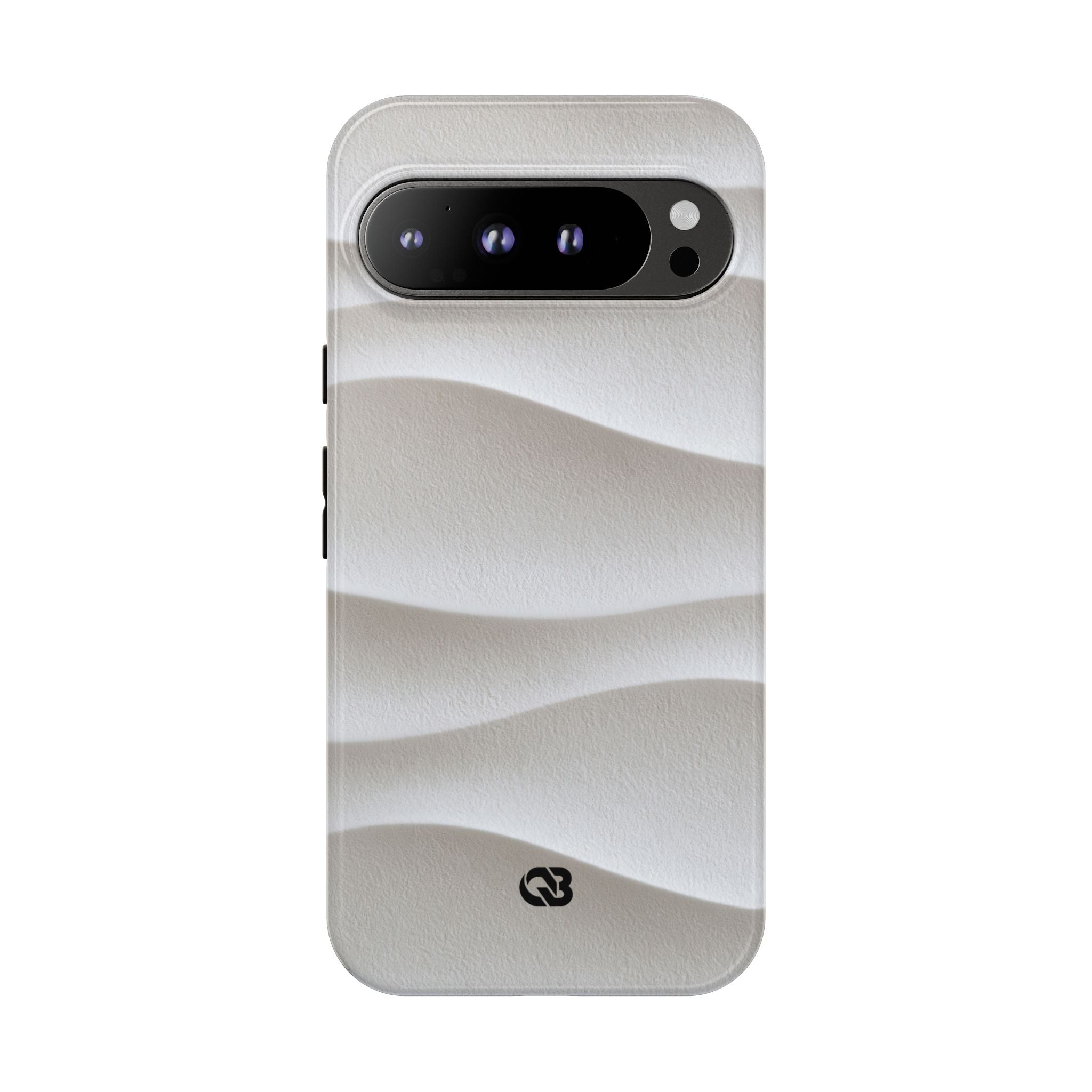 White Tough Phone Case for Google Pixel - Arctic Flow Ridges