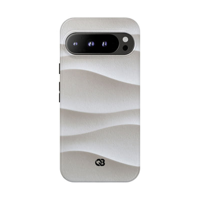 White Tough Phone Case for Google Pixel - Arctic Flow Ridges