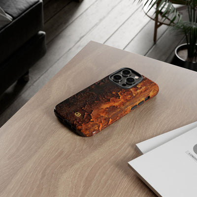 Orange Tough Phone Case for iPhone - Oxidized Iron Crust