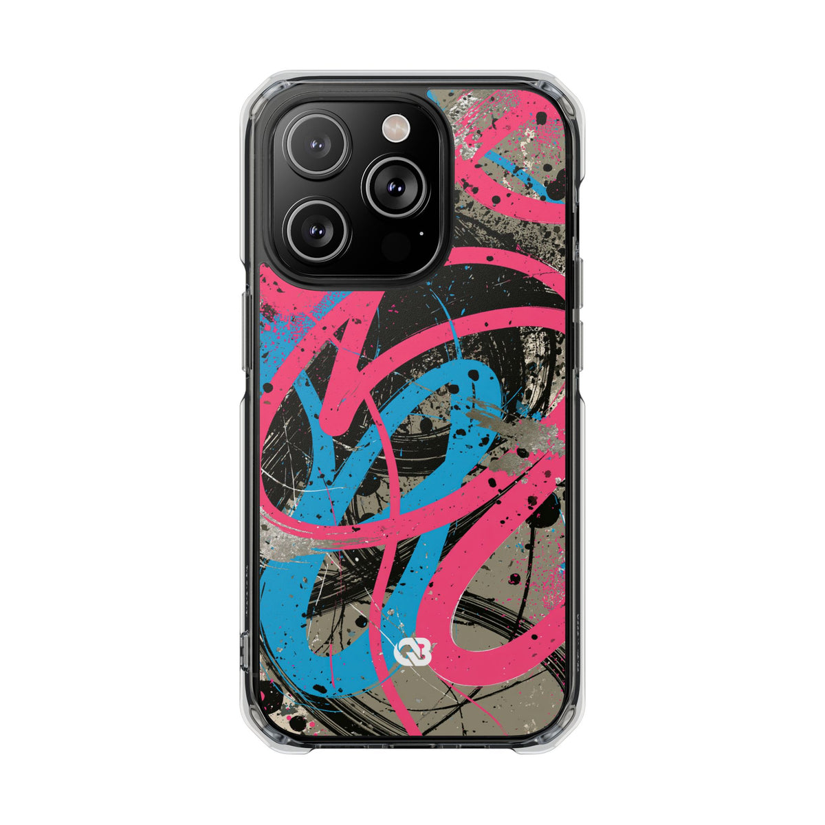 Cyber Splatter Flow · Clear Impact Magnetic Phone Case for iPhone · Pink