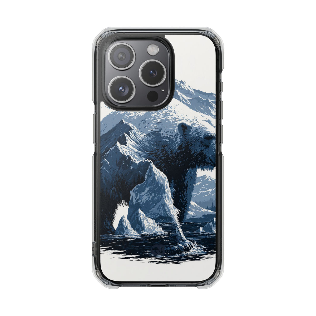 Fjord Summit Bear · Clear Impact Magnetic Phone Case for iPhone · Blue