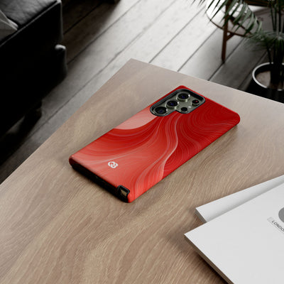 Red Tough Phone Case for Samsung - Crimson Silk Strands