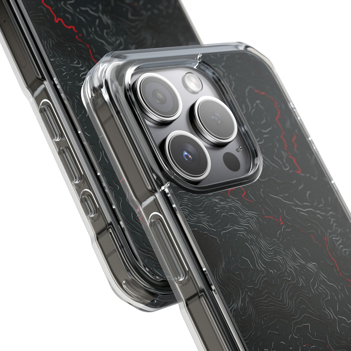 Crimson Rift · Clear Impact Magnetic Phone Case for iPhone ·  Black