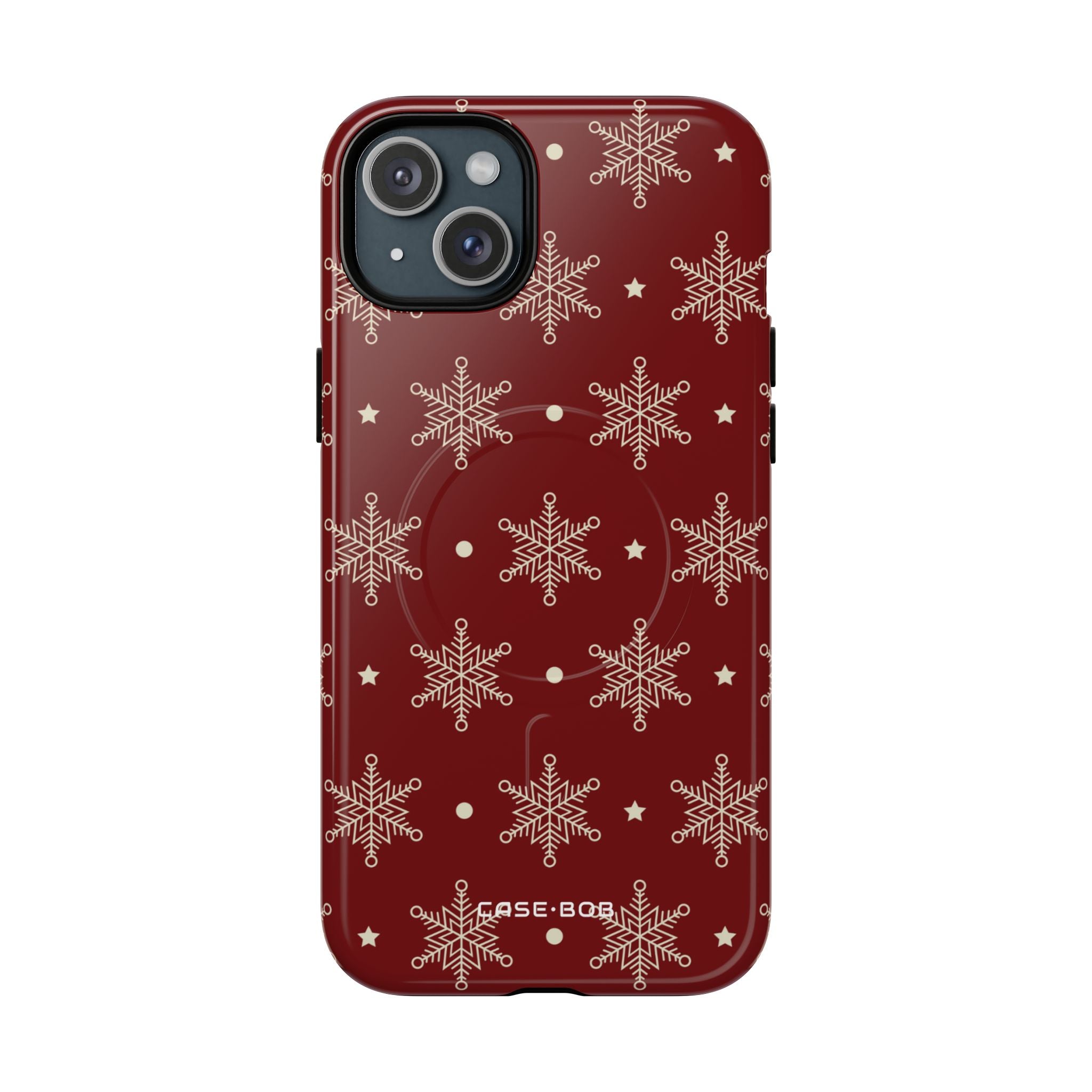 Cream Schneeflocke Crimson iPhone 15 Plus Case - Tough+
