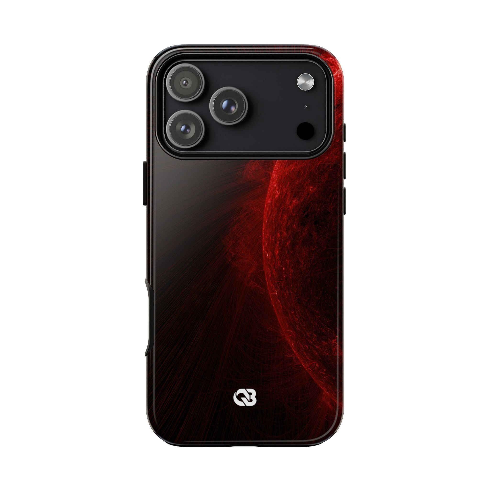 Red Tough Phone Case for iPhone - Solar Crimson Flare