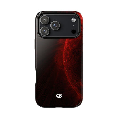 Red Tough Phone Case for iPhone - Solar Crimson Flare