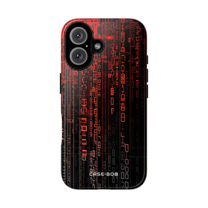 Crimson Glyphs iPhone 16 Hoesje - Tough
