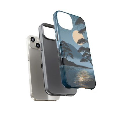 Blue Tough Phone Case for iPhone - Midnight Kyoto Pine