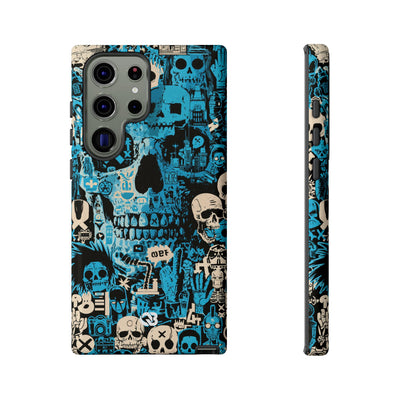 Electric Skull Graffiti · Tough Phone Case for Samsung · Blue