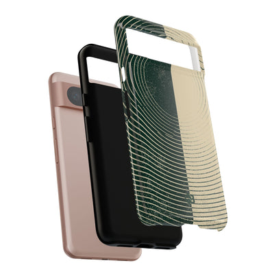 Green Tough Phone Case for Google Pixel - Evergreen Split Grain