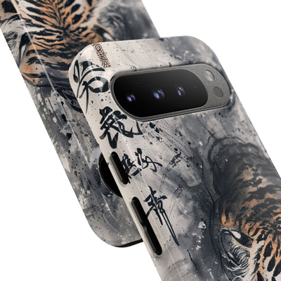 Fierce Ink Tiger · Tough Phone Case for Pixel ·  Beige
