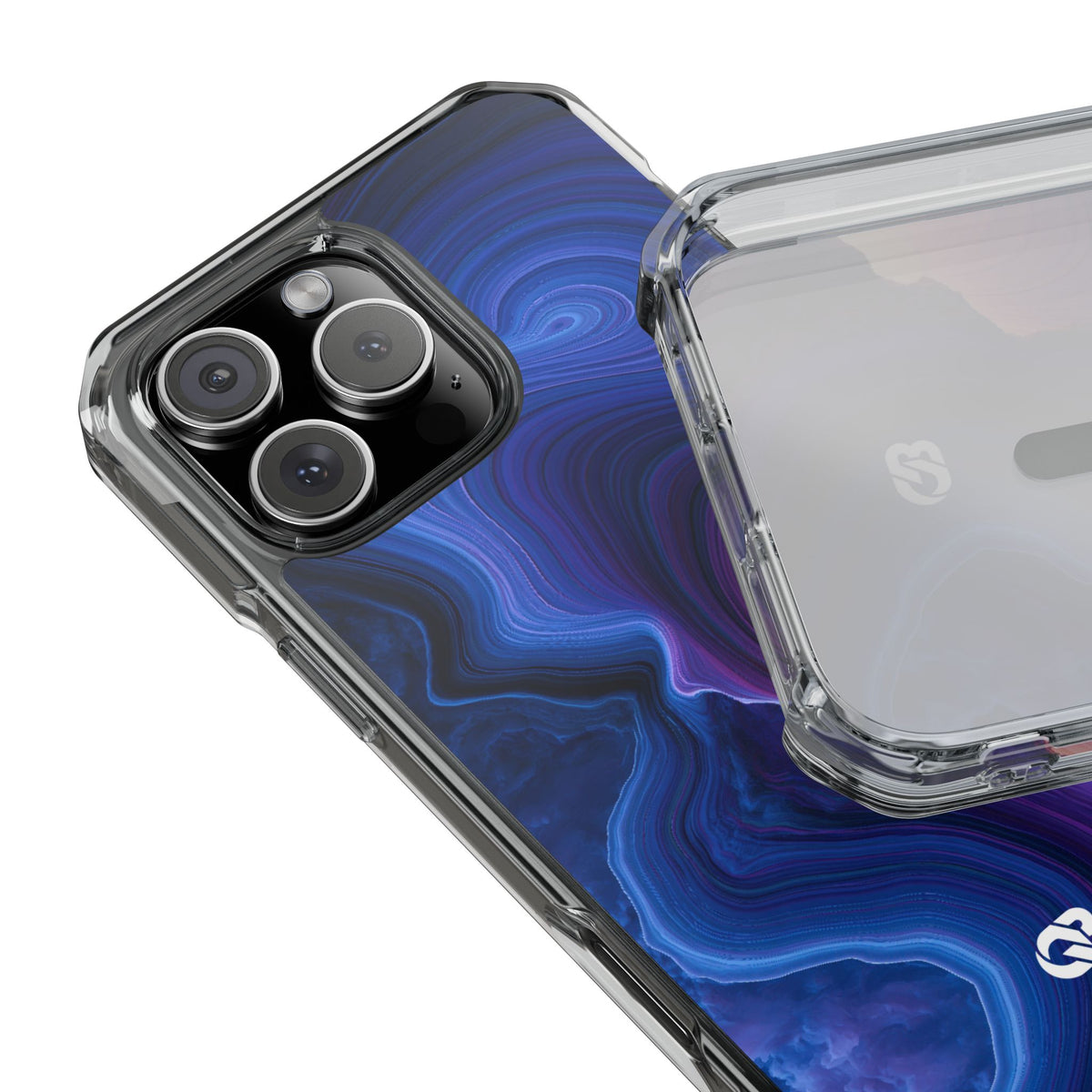 Radiant Strata · Clear Impact Magnetic Phone Case for iPhone · Blue