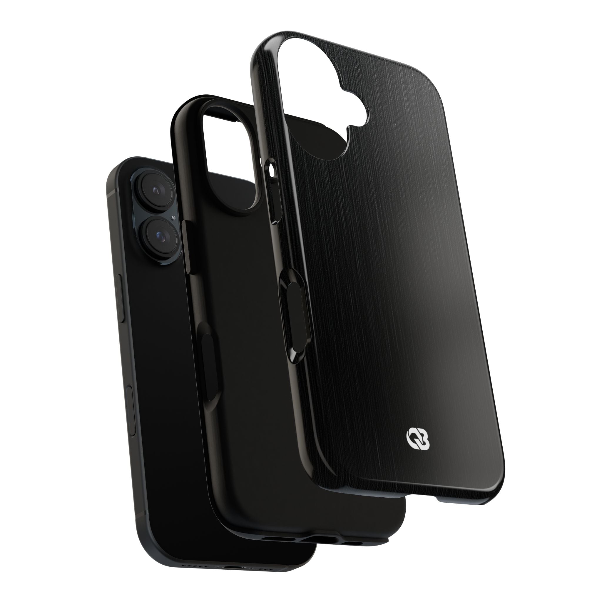 Black Tough Phone Case for iPhone - Brushed Obsidian Slate