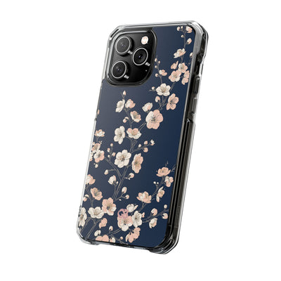 Blue Impact MagSafe Phone Case for iPhone - Midnight Peach Sakura
