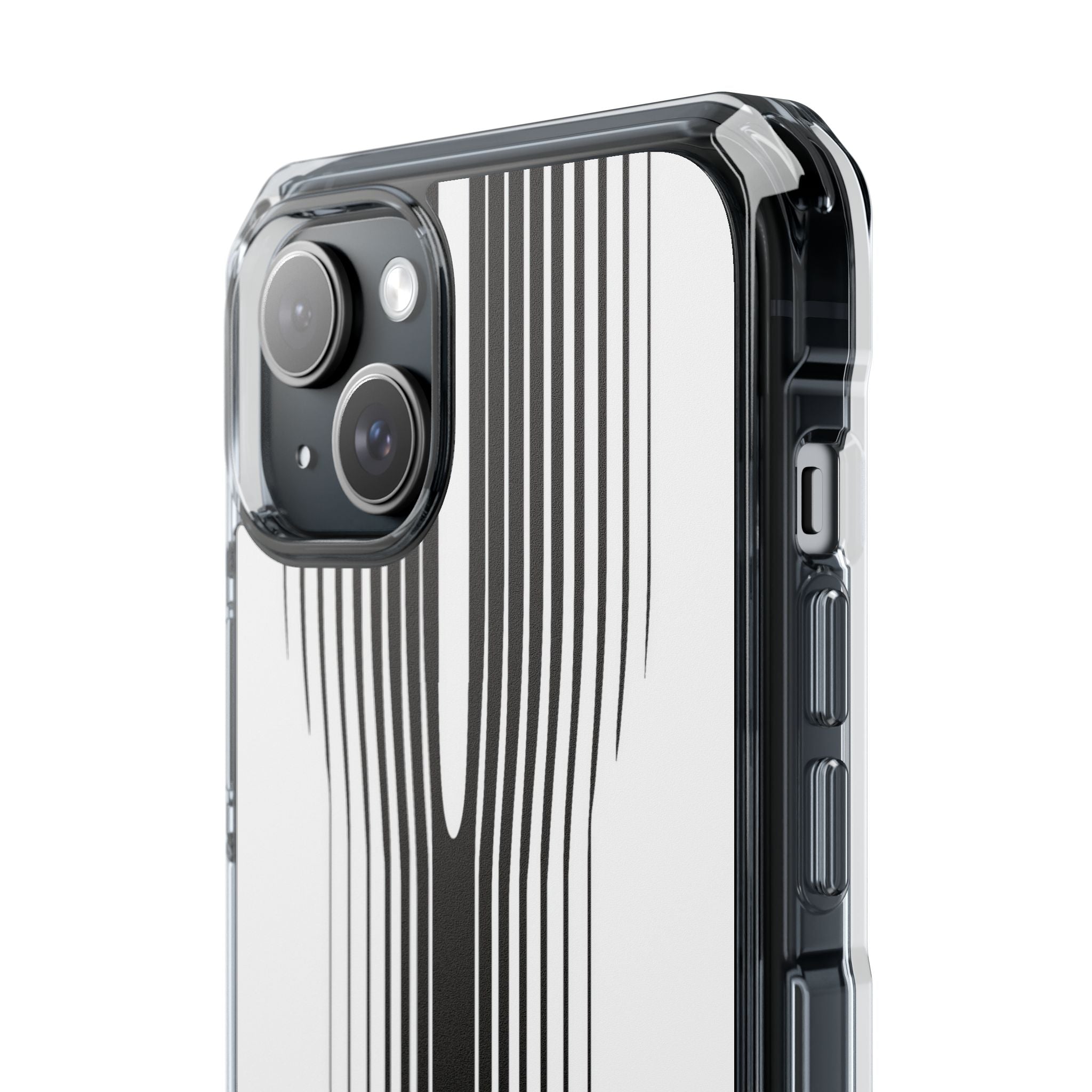 White Impact MagSafe Phone Case for iPhone - Kinetic Mono Distortion