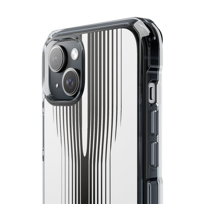 White Impact MagSafe Phone Case for iPhone - Kinetic Mono Distortion