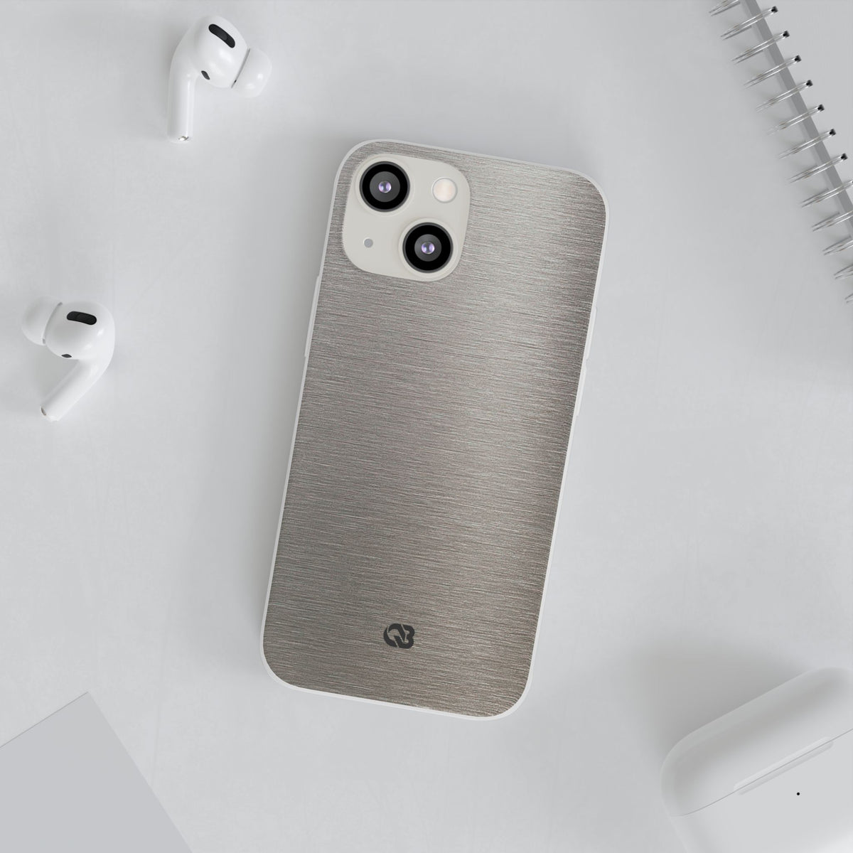 Brushed Silver Alloy · Lite Phone Case for iPhone ·  Silver