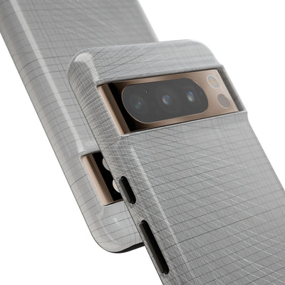 Grey Tough Phone Case for Google Pixel - Chrome Mesh Warp