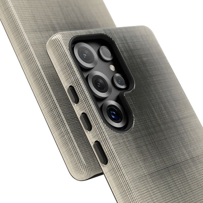 Beige Tough Phone Case for Samsung - Carbon Screen Grid