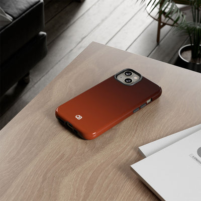 Orange Tough Phone Case for iPhone - Obsidian Ember Fade