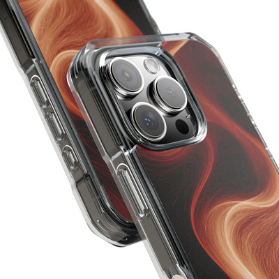 Solar Ember Flow · Clear Impact Magnetic Phone Case for iPhone · Orange
