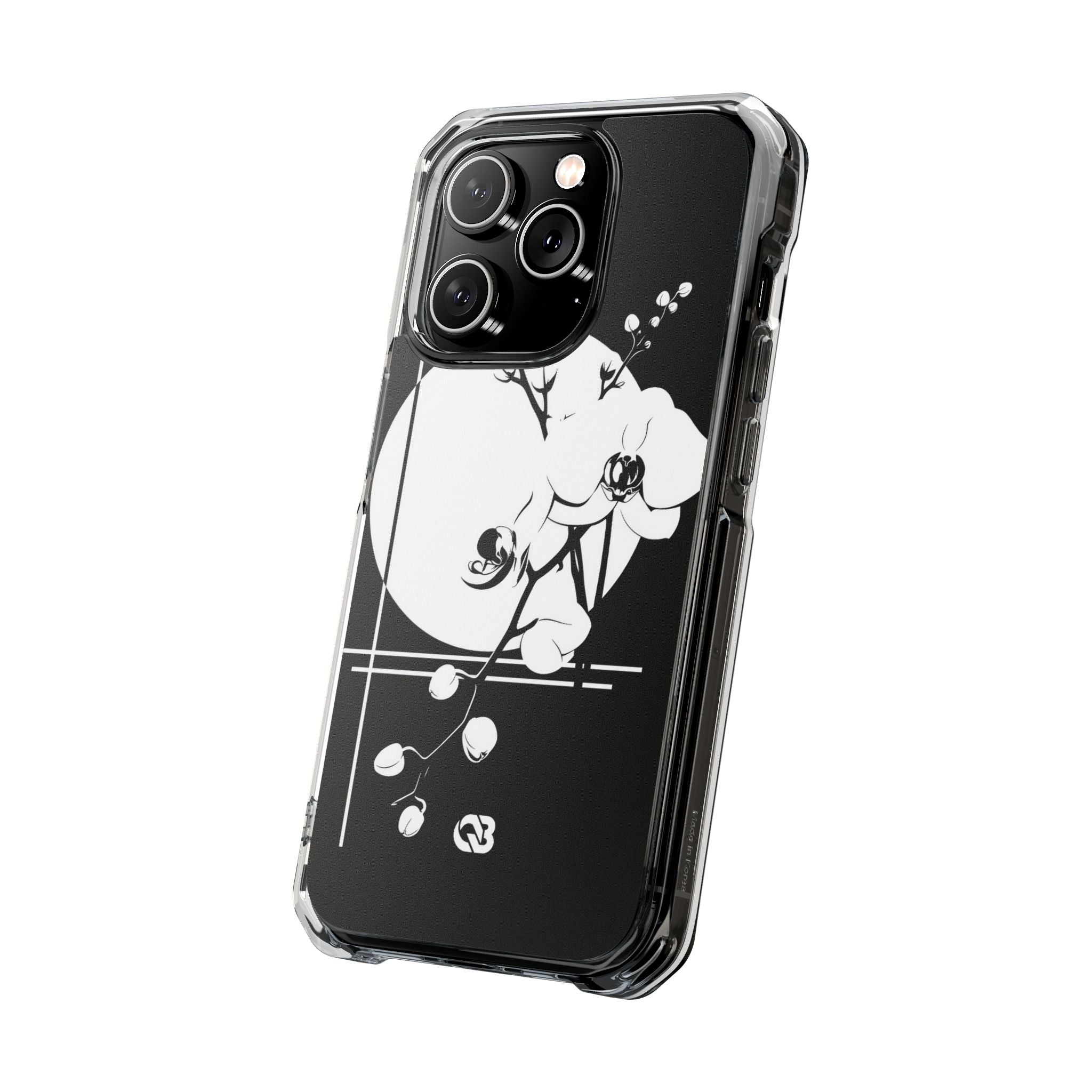 Black Impact MagSafe Phone Case for iPhone - Lunar Orchid Grid