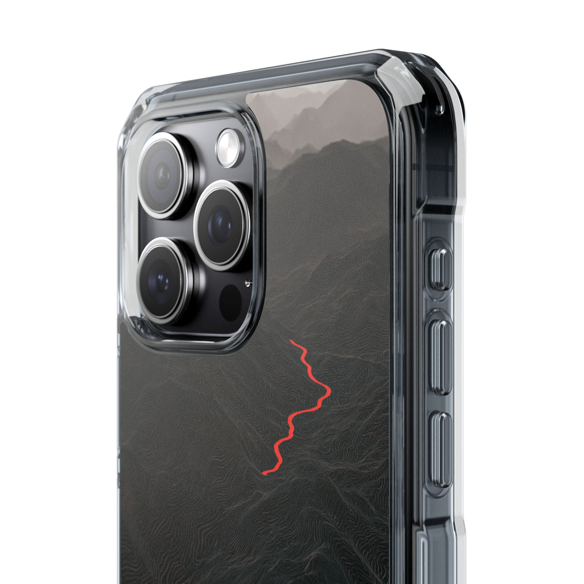 Crimson Ridge Pass · Clear Impact Magnetic Phone Case for iPhone ·  Black