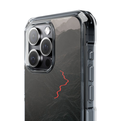 Crimson Ridge Pass · Clear Impact Magnetic Phone Case for iPhone ·  Black