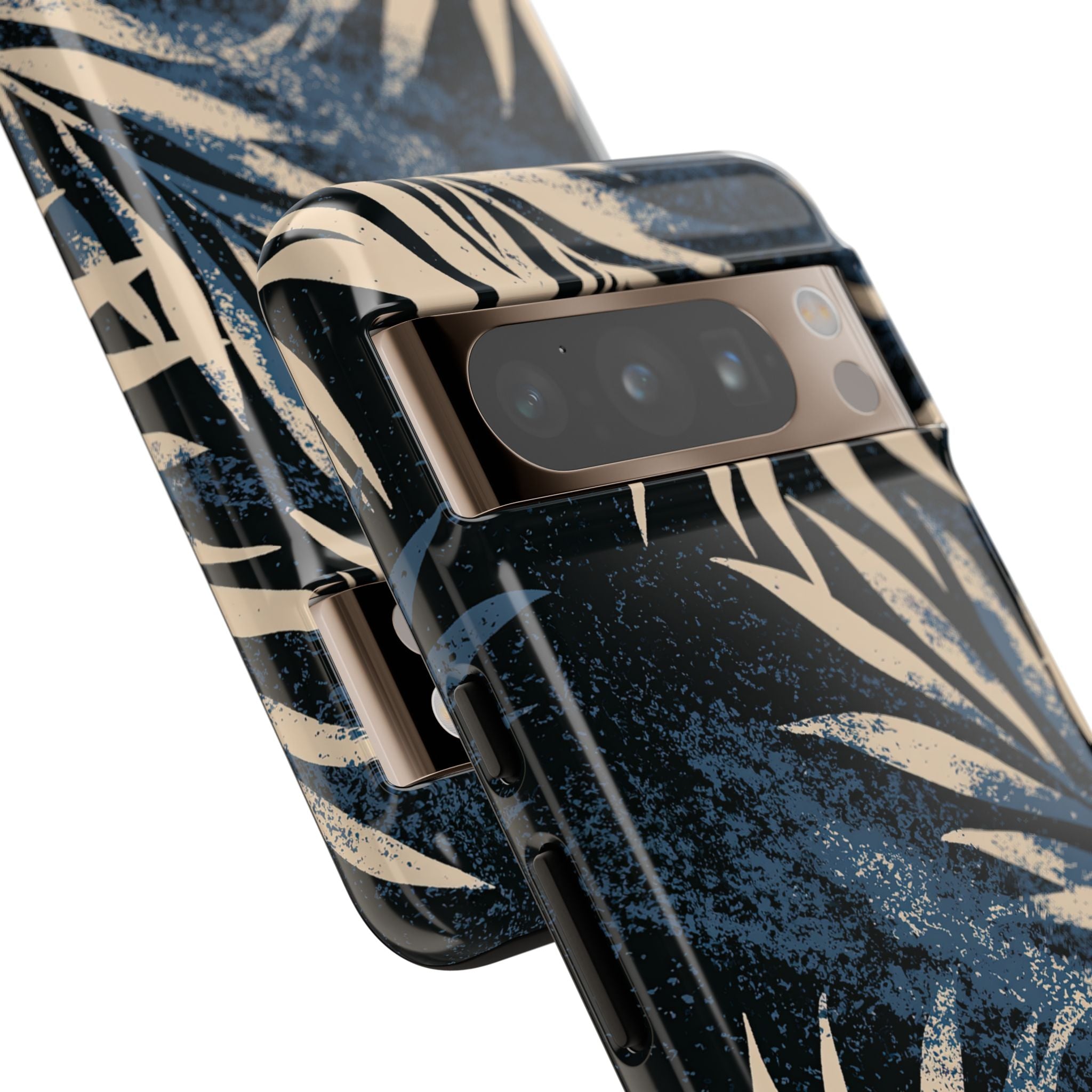 Blue Tough Phone Case for Google Pixel - Midnight Indigo Palm
