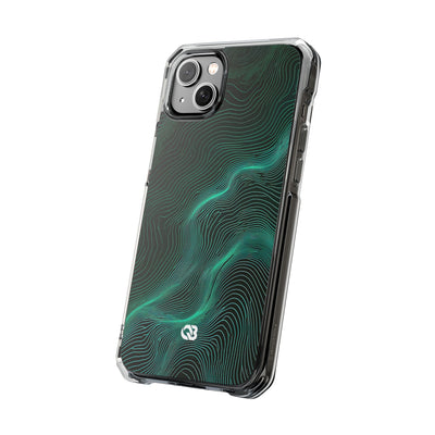 Teal Impact MagSafe Phone Case for iPhone - Neon Jade Contour