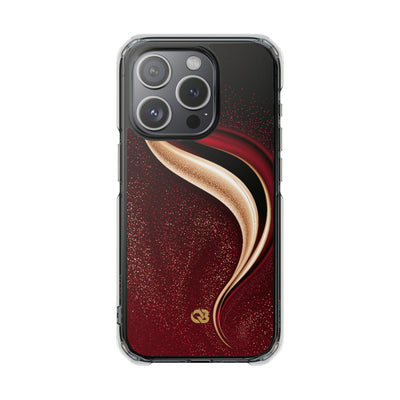 Gilded Crimson Flow · Clear Impact Magnetic Phone Case for iPhone · Red