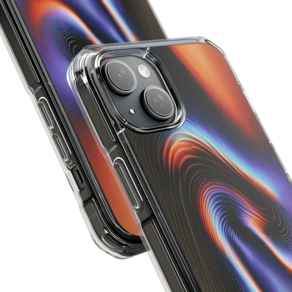 Prismatic Resonance · Clear Impact Magnetic Phone Case for iPhone · Purple